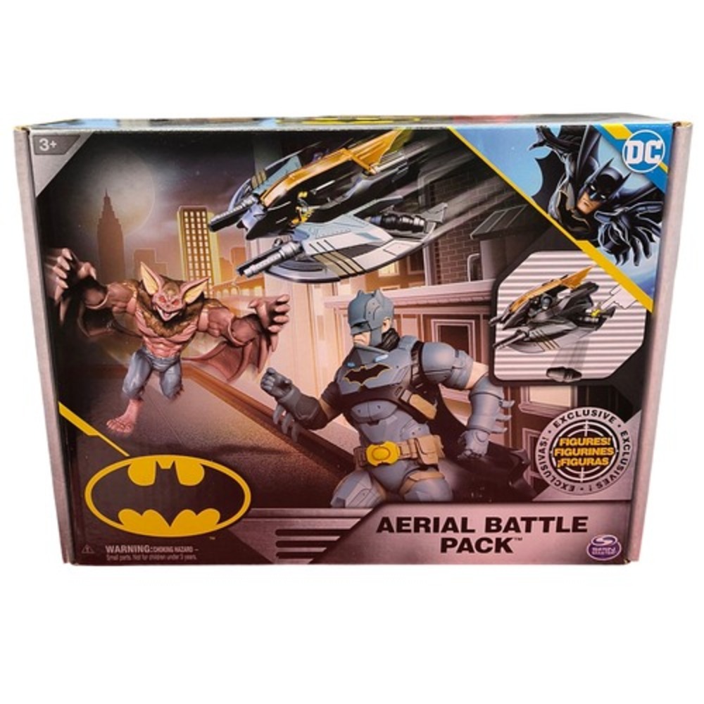 Spin Master DC Batman Aerial Battle Pack w/ Batman, Man Bat 4" Figures & Batwing